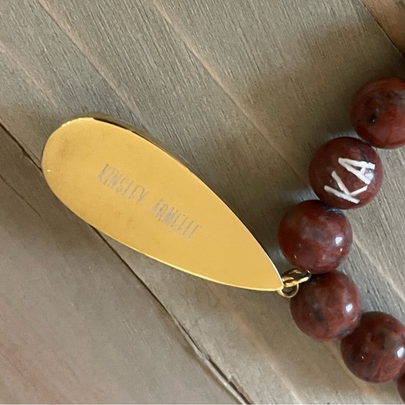 Kinsley Armelle Beaded Bracelet with Gold and White Stone Charm - Picture 5 of 8